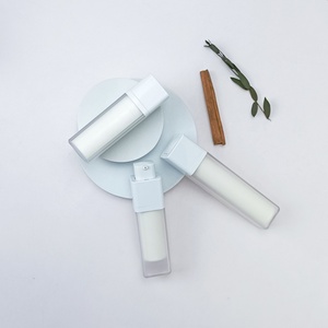 Eco Friendly Plastic Packaging Custom Color 2oz White Round square Airless <b>Pump</b> <b>Bottle</b> 15ml 50Ml 100ml Mono <b>Pump</b> Airless <b>Bottle</b> - Product Image 5