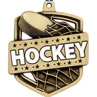 Médaille de hockey sur glace à thème 2026 Premium Sports Award avec athlète décoré d'étoiles et motif de but pour les compétitions de tournois