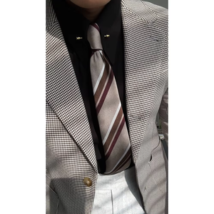 Camisa de satén con cuello estenopeico Vintage de estilo italiano Gentry, cuello <span class=keywords><strong>imperial</strong></span> de gama alta blanco puro, sin planchado, ajustado de negocios - Product Image 5