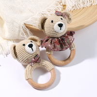 Mainan Gigitan Bayi Bentuk Kura-Kura Rajutan Tangan, Teether Kayu, Mainan Hewan Rajut, Hadiah Bayi, Perlengkapan Bayi, Dekorasi Kamar Bayi