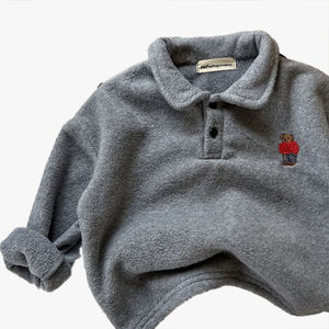 เสื้อโปโลเด็กฤดูหนาวสไตล์ใหม่เด็กชายเด็กหญิงเด็กทารกแขนยาวผ้าฟลีซเสื้อสเวตเตอร์อุ่นเสื้อผ้าเด็ก - Product Image 4
