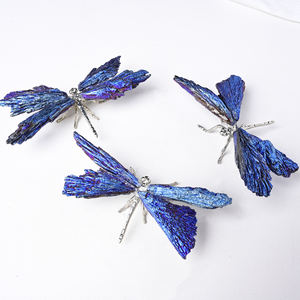 Venta al por Mayor de Cristalhola, Turmalina Azul de Alta Calidad Tallada en Forma de Libélula con Impresión Digital de 10 cm, Regalo de Moda Bohemia - Product Image 3