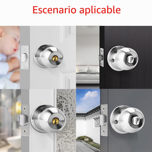 Wholesale 60-70mm Adjustable Latch Stainless Steel <strong>Door</strong> Handle Easy Install Cylindrical <strong>Door</strong> <strong>Knob</strong> Lock with 3 Keys - Product Image 3