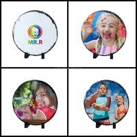M R.R Sublimation Blanc Rond Pierre Artisanat Plaque En Gros Sublimation Rock Ardoise Photo Ardoise Taille Différente
