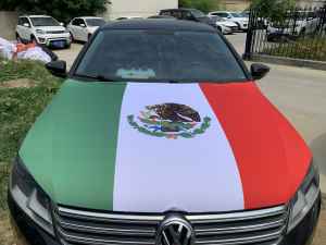 可调节尺寸定制国旗图案橄榄球棒球篮球队49ers墨西哥款玻璃纤维聚酯/尼龙车罩 - Product Image 3