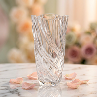 Vase en verre Alice de style européen, luxe léger, avec motif torsadé en cristal, design moderne et simple pour les occasions de mariage