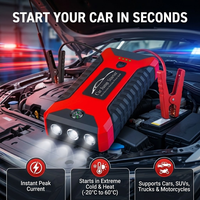 Autocollant personnalisé avec logo, batterie externe d'urgence 6000 mAh, 4 ports USB, boussole LED, démarreur de secours avec boîte à outils, prise EU/US pour voiture 12V