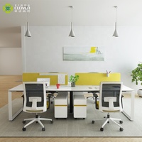 Bureau d'entreprise Poste de travail Moderne 6 Cluster Extensible Modulaire Bureau Bureau En Acier Table D'ordinateur