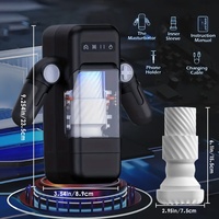 Masturbateur masculin automatique chauffant, 8 modes de poussée, 10 modes de vibration, manchon en silicone à aspiration mains libres, dispositif télescopique