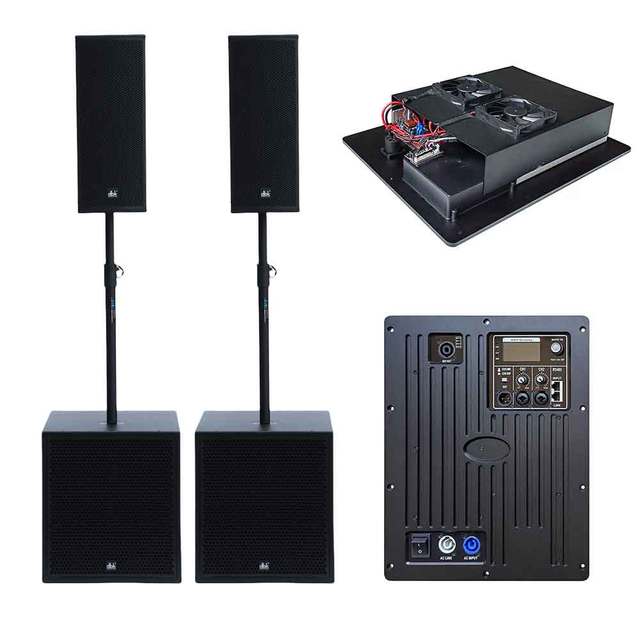 Studio PA System Dual 8 Inch Column Speaker System with Active 18 Inch Subwoofer for Concert Party Club