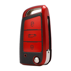 Étui de protection souple en TPU à texture cuir pour clé de voiture Volkswagen <span class=keywords><strong>Passat</strong></span> 2017, avec porte-clés et accessoire de sac – Fabrication d'usine - Product Image 2