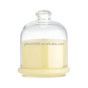 Eco-Friendly Clear Glass Covered Butter Dish Keeper box Clear Crystal Glass Lemon Dome Glass Butter Dish with Lid