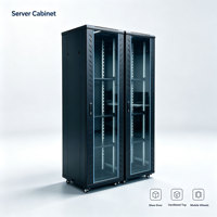 Armoire de serveur acoustique 19 pouces en acier laminé à froid, porte vitrée insonorisante, étagères réglables, roulettes, 600 mm, en stock