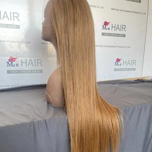 Perruque Lace Transparente Lisse Blond Miel, Perruque Lace Front Couleur Personnalisée en Gros, 100% Cheveux Humains Vierges pour Femmes Noires - Product Image 1