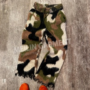 Custom Unisex Mohair <b>Wool</b> Camo Sweat <b>Pants</b> Print Oversized Drawstring Streetwear Fluffy Fuzzy Knit Mohair Track <b>Pants</b> Men - Product Image 3