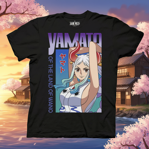 T-shirt a maniche corte da uomo One Piece Yamato, in cotone, con licenza ufficiale, costume anime - Product Image 2