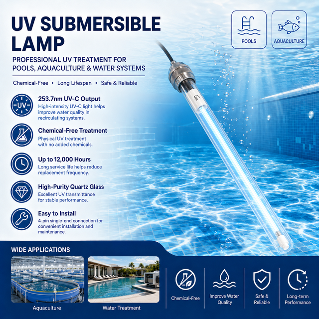 320W 40W 80W 100W Stainless Steel Aquaculture Waterproof Algae Removal Submersible UV Lamp Lights for Fishpond and Swimming Pool