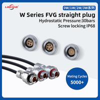 Connecteur de blocage fileté factice OEM IP68 sous-marin micro-circulaire 6A 7P à contacts femelles en laiton pour câble en ligne CE ROHS