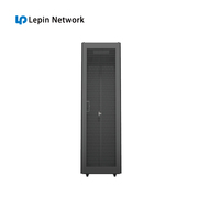 Armoire de serveur réseau Ningbo Lepin à succès, anti-poussière, avec porte vitrée ventilée, 42U 19U 18U 21U, avec ventilateur et LED