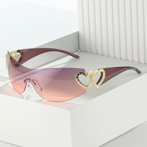 Lunettes de soleil monobloc <span class=keywords><strong>tendance</strong></span> Y2K européennes et américaines <span class=keywords><strong>2022</strong></span>, nouvelles lunettes de célébrité d'Internet pour femmes, lunettes transfrontalières - Product Image 3