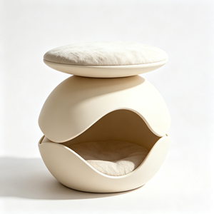 Lit pour chat, pouf, tabouret, couleur personnalisable, plastique renforcé de fibres de verre, grotte pour animaux de compagnie d'intérieur, condo de luxe pour chiot - Product Image 4