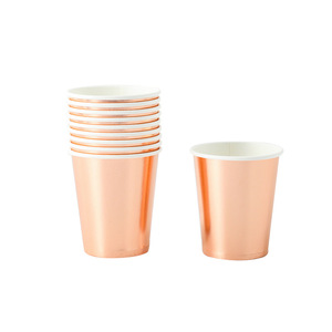 Vaso de Papel Desechable de Alta Calidad de 9oz, Vaso de Papel con Lámina Dorada para Fiestas - Product Image 6