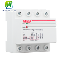Dispositif de protection contre les surtensions et les sous-tensions ZHELE 40A 50A 63A 80A 100A 230V 380V protecteur de tension automatique triphasé