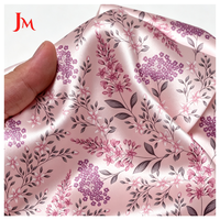 Tissu satiné 100% polyester imprimé numérique personnalisé à motifs floraux, tissu satiné brillant, lisse et soyeux pour robe