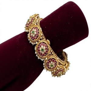 Beautiful Premium Quality Trendy Brass Gold Plated <b>Bangle</b> Bracelets <b>Set</b> for Women Wedding & Party Gift Wear Jewelry Collection - Product Image 2