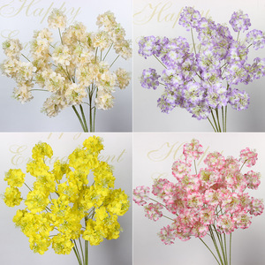 Fleurs d'hortensia artificielles Gong Xia, 5 têtes, fleurs en soie, branche unique, décoration de mariage et de maison - Product Image 4