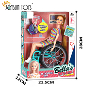 Poupée en plastique personnalisée, fauteuil roulant, filles, corps de poupée en plastique, Action