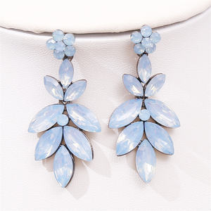 2024 Hochzeit Prom Party Crystal Lady Ohrringe Strass Blumen ohrringe für Frauen - Product Image 5