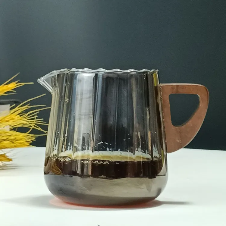 Tenrey 250ml klares Boro silikat glas Tee Kaffeetasse Glas becher mit Holzgriff