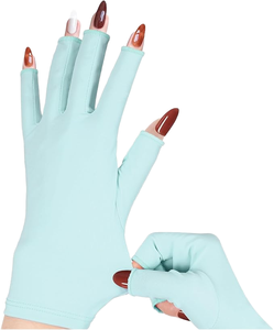 Custom Logo Disposable UV Nail Gloves Nylon <b>Sunscreen</b> Protection Gloves for Beauty Salon Supplies - Product Image 1