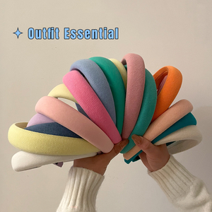 ที่คาดผมผ้าสีพื้นแบบฟูฟ่องสำหรับผู้หญิงและเด็กผู้หญิง - Product Image 2