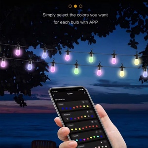 Waterproof Outdoor Festoon LED <b>Light</b> Kit 15m Connectable Hanging <b>String</b> <b>Light</b> App-controlled Voice-controlled with 15 Bulbs - Product Image 2