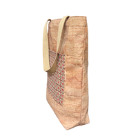 Gros Sac Tote en Liège Naturel pour Femmes Grande Capacité Sac à Épaule Léger avec Doubles Courroies et Logo Imprimé Personnalis