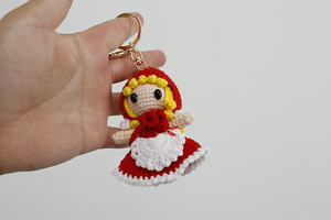 Nuovo portachiavi principessa Amigurumi piccola bambola principessa fatta a mano a mano Mini personaggi lavorati all'uncinetto bambola per ragazze all'uncinetto - Product Image 5