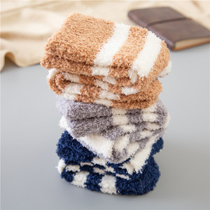 Calcetines térmicos de terciopelo <span class=keywords><strong>Coral</strong></span> para hombre, medias cálidas de felpa para dormir - Product Image 3