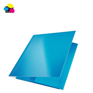 300gsm光沢<span class=keywords><strong>PP</strong></span>ラミネート3フラップフォルダー弾性バンド付き学校および事務用品メーカー卸売 - Product Image 3