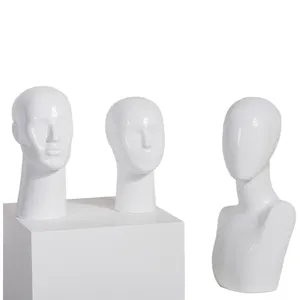 Wholesale High-Grade White Gloss Abs Female Mannequin Head for Hat Wig Scarf Display Manikin Heads