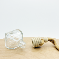 Flacon diffuseur de parfum de luxe en verre vide de 14,5 ml avec couvercle en bois et bouchon à vis, pour voiture, aromathérapie et cosmétiques
