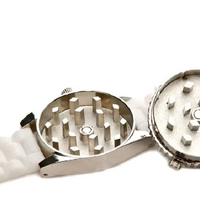 Chinyi Grinder 2-in-1dia 42MM Montre Forme Herb Grinder Diamant Sharp Dents Style Zinc Métal pour Fumer Accessoires Broyeurs