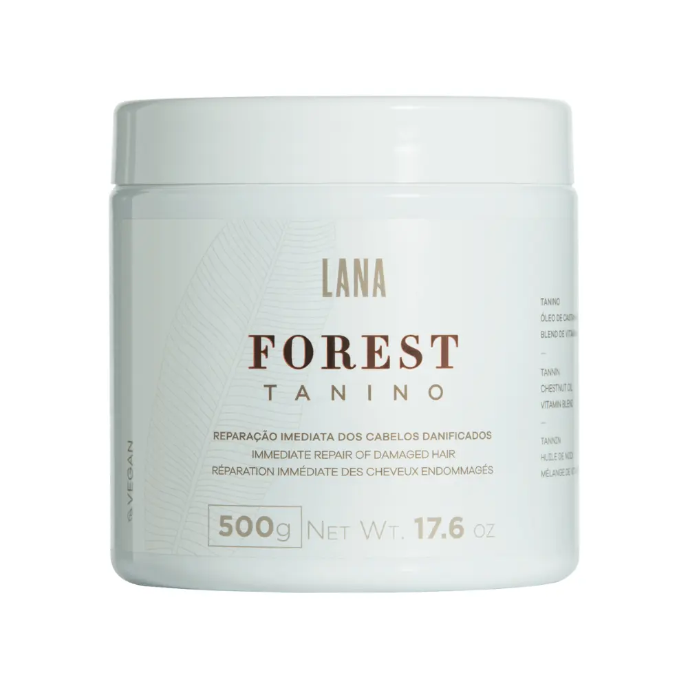 Lana Brasiles | Forest Tanino Repair Cream | Immediate Repair Of Damaged Hair | 500 Gr / 17.6 Oz.