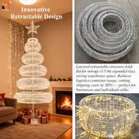 Lampu Pohon Natal 3D Retractable Berbentuk Cincin yang Dipatenkan, Dekorasi Natal untuk Pesta Taman, Pernikahan, dan Liburan