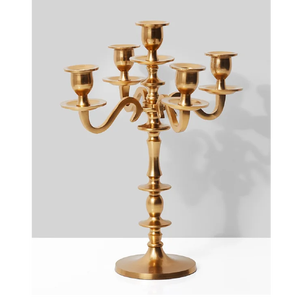 Décoration de mariage Nouveau design Candélabre en aluminium avec bougeoir à 5 bras Centres de table Candélabre à 5 bras en aluminium - Product Image 6