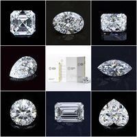 Bague de mariage solitaire en or 10K/14K/18K avec diamant de laboratoire taille Radiant de 1 à 5 carats, 4 griffes, certifié IGI, couleur D-G