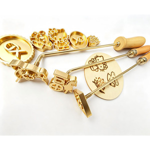 Sello de cobre para grabado <span class=keywords><strong>en</strong></span> <span class=keywords><strong>madera</strong></span> y cuero, logotipo personalizado, sellos moldeados, perforación externa, forma alienígena, arte de sello de cera. - Product Image 2
