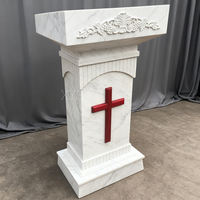 Lectern en marbre blanc sculpté, style européen, personnalisable, taille réelle, pour décoration de chapelle religieuse