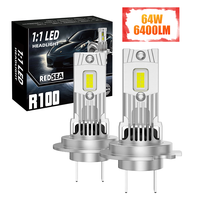 Redsea nuevo estilo Universal 64W 6400LM coche Led faros 1:1 Plug and Play 3570 CSP tubo de cobre H7 Mini coche Led bombillas